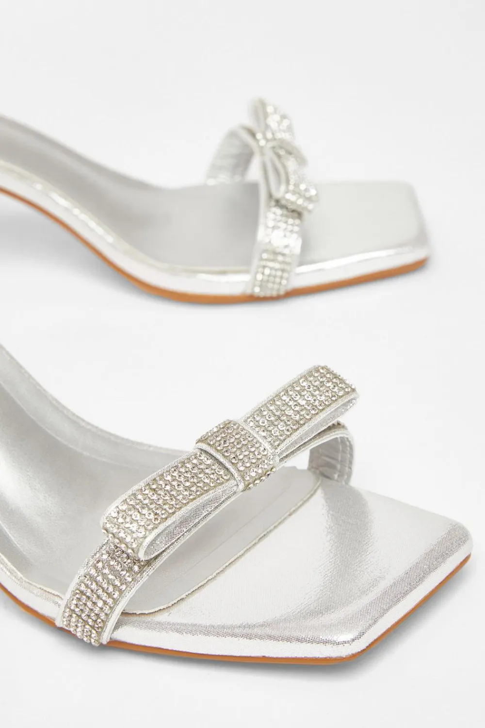 Quiz Occasion Shoes|Heels>Diamante Bow Front Heels