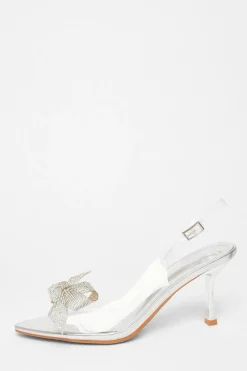 Quiz Occasion Shoes|Heels>Diamante Bow Heels