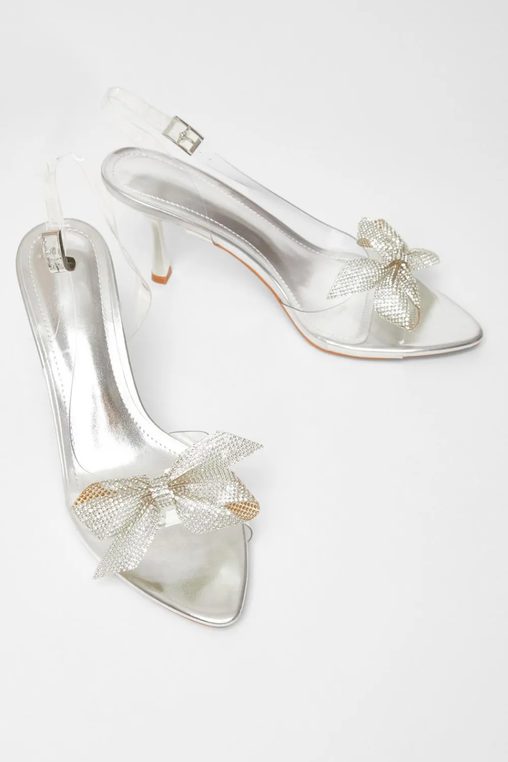 Quiz Occasion Shoes|Heels>Diamante Bow Heels