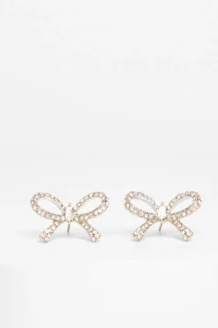 Quiz Jewellery|Earrings>Diamante Bow Stud Earrings
