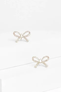 Quiz Jewellery|Earrings>Diamante Bow Stud Earrings