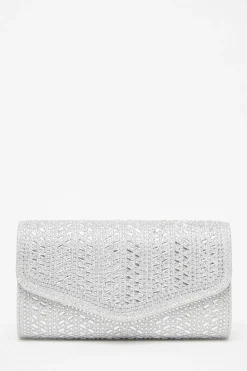 Quiz Wedding Accessories|Bags>Diamante Envelope Clutch Bag