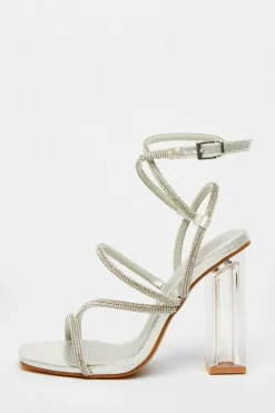 Quiz Occasion Shoes|Heels>Diamante Heeled Sandals
