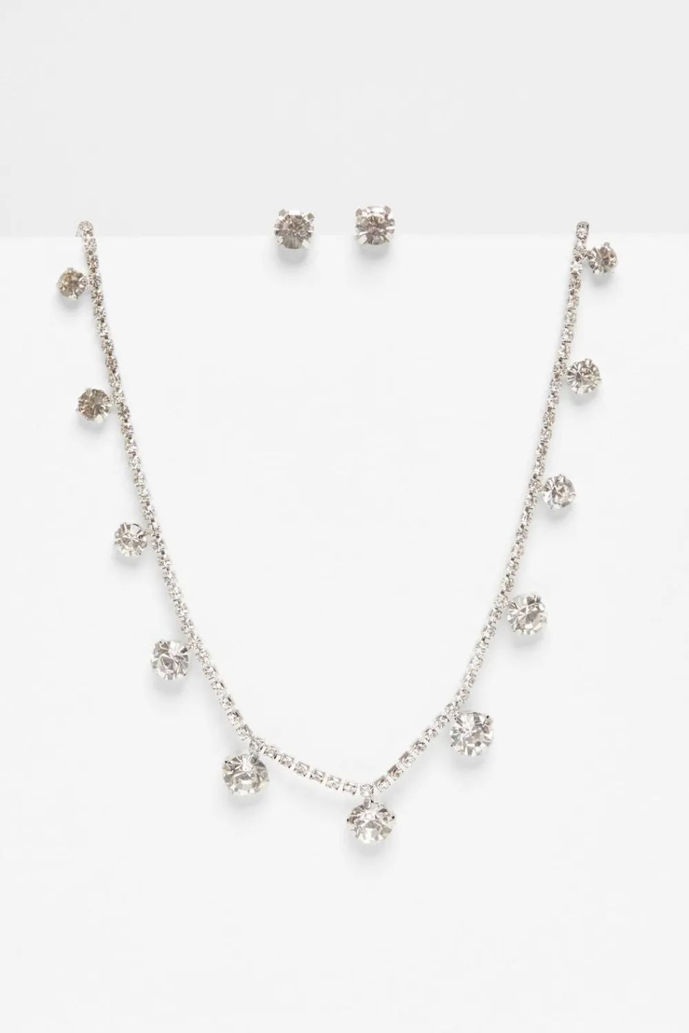 Quiz Wedding Accessories|Jewellery Sets>Silver Diamante Jewellery Set