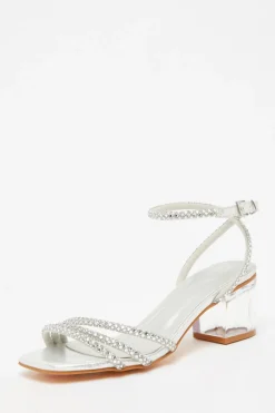 Quiz Sandals|Occasion Shoes>Diamante Low Heeled Sandals