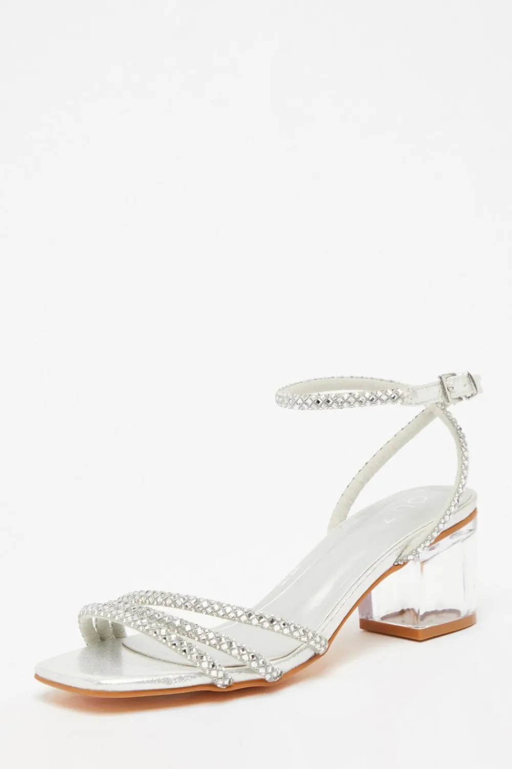 Quiz Sandals|Occasion Shoes>Diamante Low Heeled Sandals