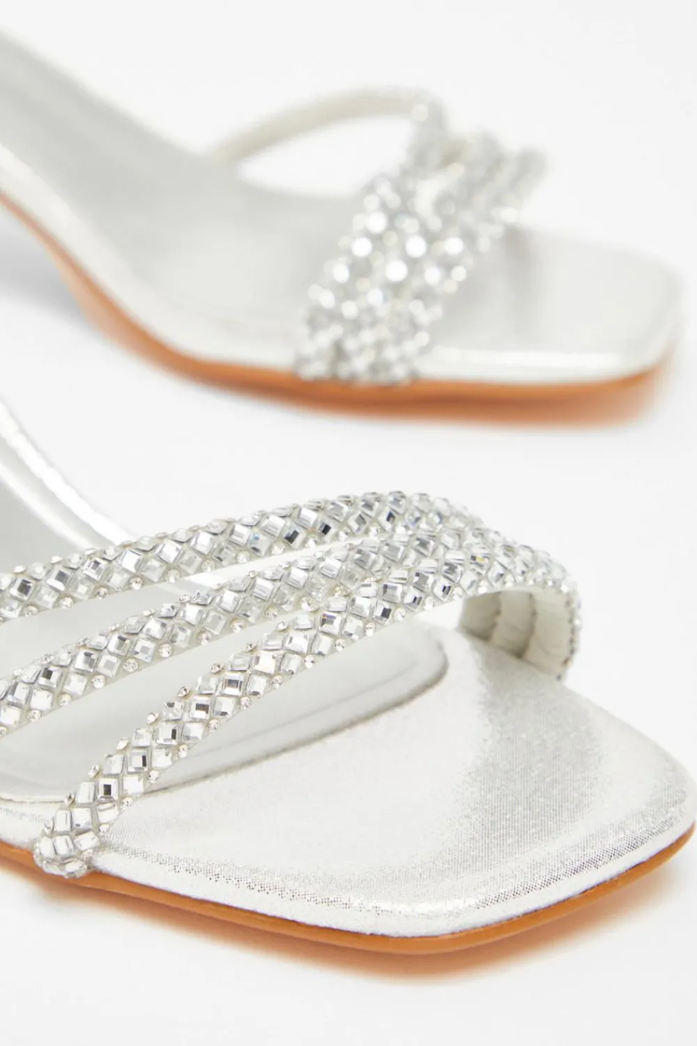 Quiz Sandals|Occasion Shoes>Diamante Low Heeled Sandals
