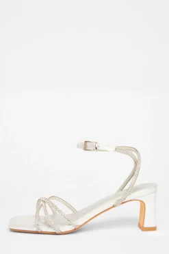 Quiz Shoe & Bag Sets|Occasion Shoes>Diamante Strap Block Heels
