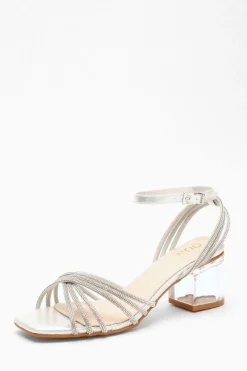 Quiz Shoe & Bag Sets|Occasion Shoes>Diamante Strap Low Heeled Sandals