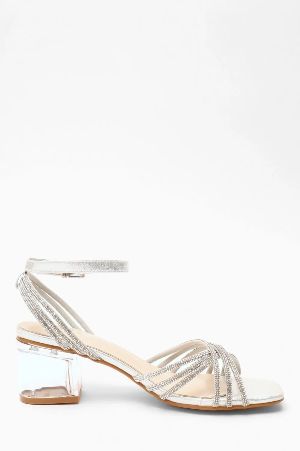 Quiz Shoe & Bag Sets|Occasion Shoes>Diamante Strap Low Heeled Sandals