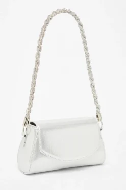 Quiz Bags|Occasion Accessories>Silver Diamante Strap Shoulder Bag