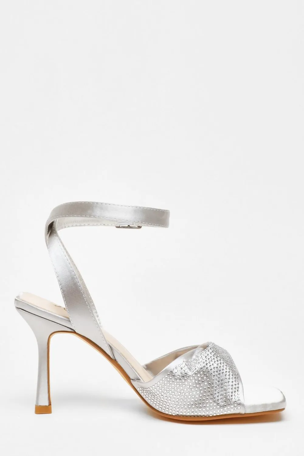 Quiz Occasion Shoes|Heels>Diamante Strappy Block Heeled Sandals