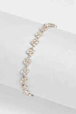 Quiz Wedding Accessories|Jewellery Sets>Silver Diamante Toggle Bracelet
