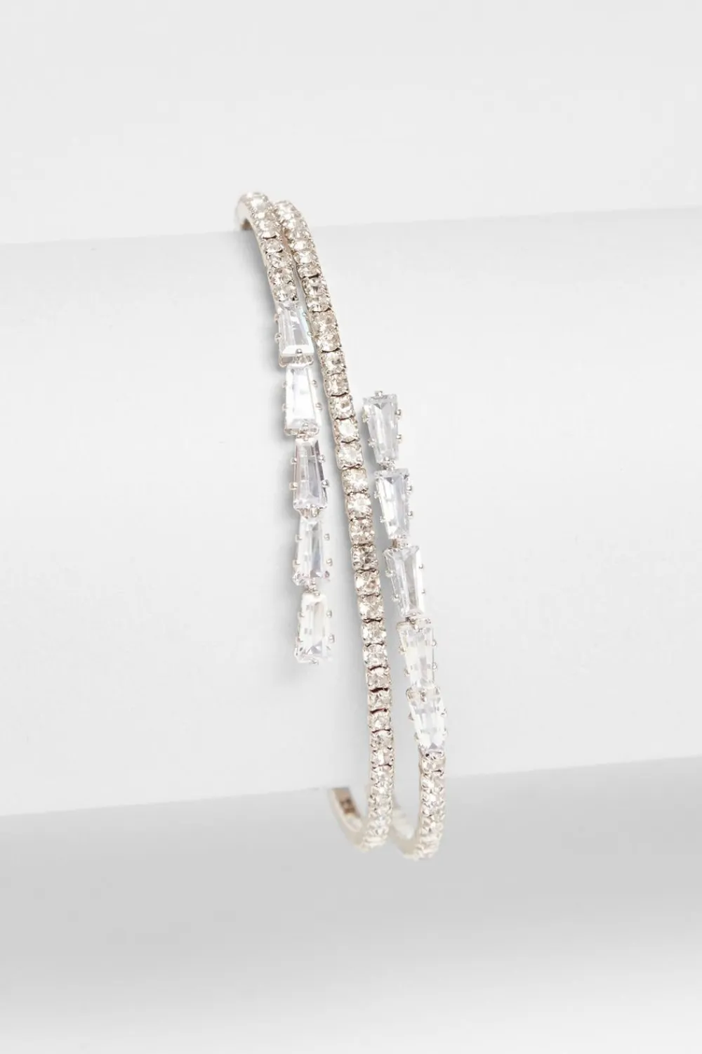 Quiz Wedding Accessories|Jewellery>Silver Diamante Wrap Bracelet