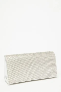 Quiz Wedding Accessories|Bags>Silver Embellished Bag