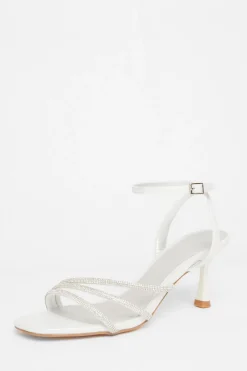 Quiz Occasion Shoes|Heels>Silver Embellished Heels