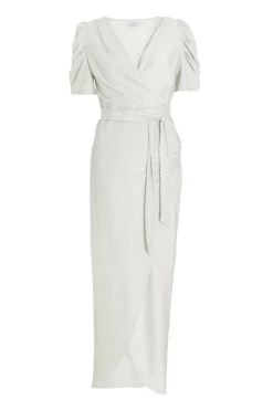 Quiz Prom & Ball|Evening Dresses>Silver Glitter Wrap Maxi Dress