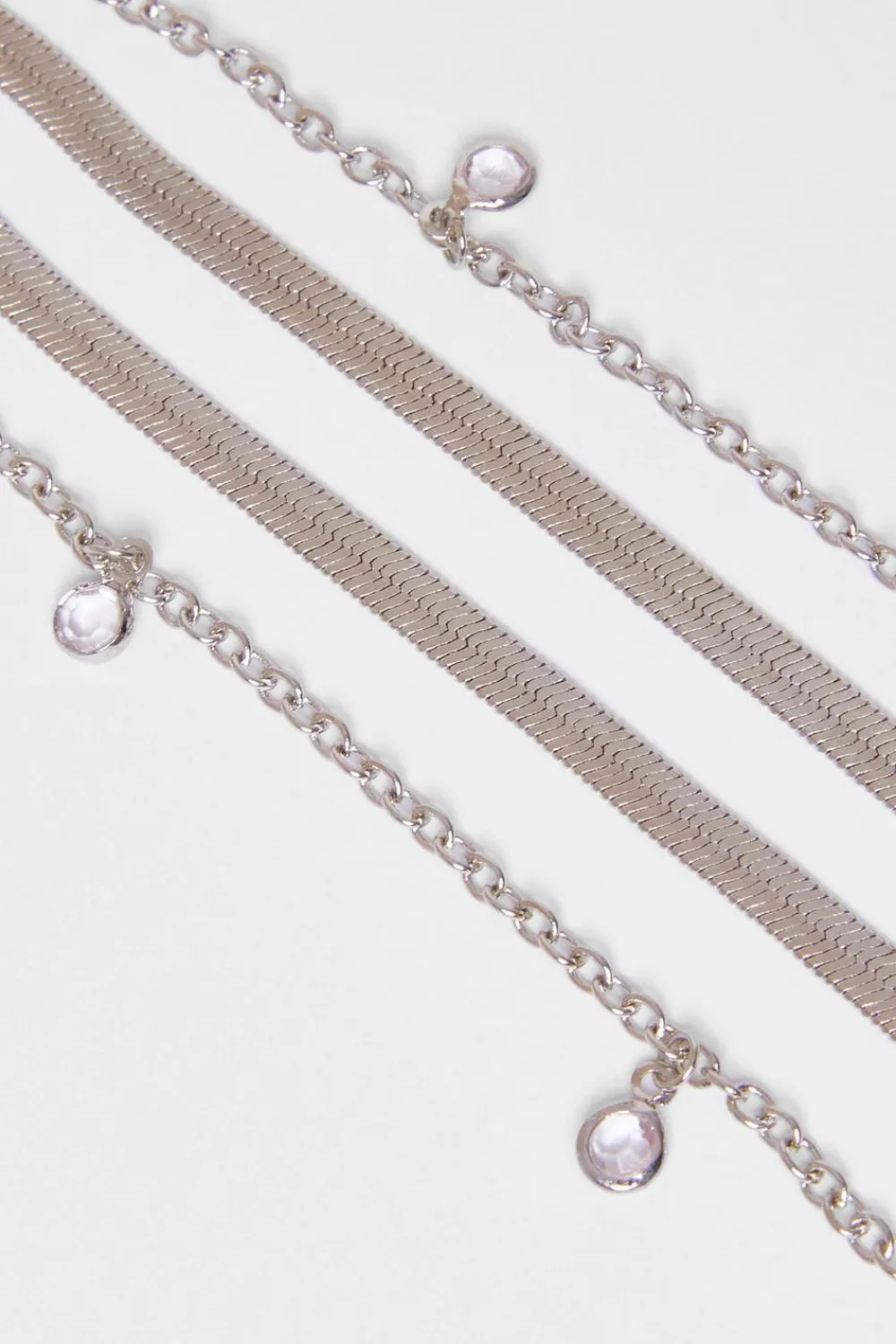 Quiz Jewellery|Holiday Accessories>Silver Multi Stone Layered Necklace