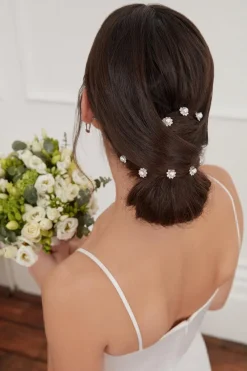 Quiz Jewellery|Hair Accessories>Silver Pearl Diamante Hair Pins