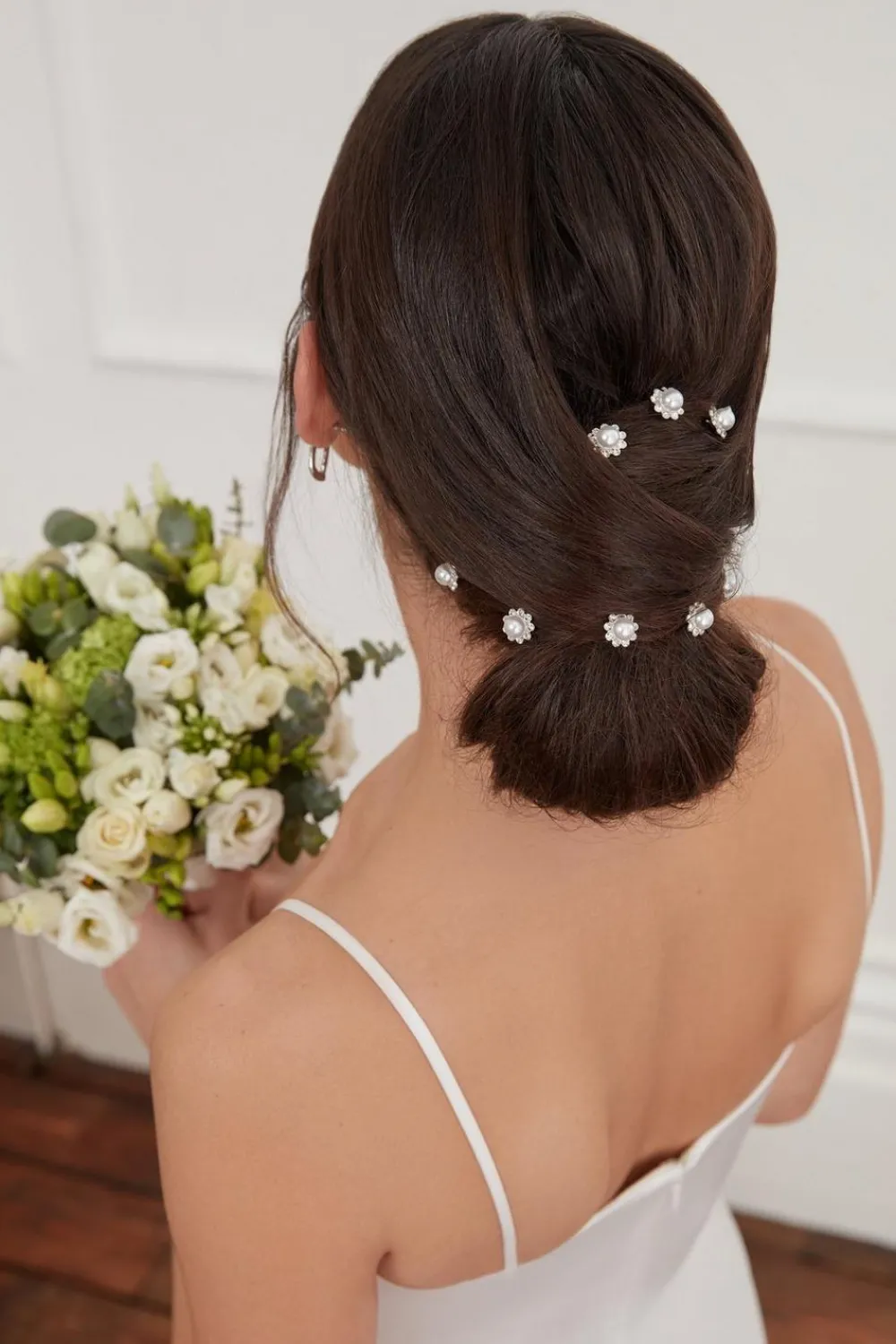 Quiz Jewellery|Hair Accessories>Silver Pearl Diamante Hair Pins