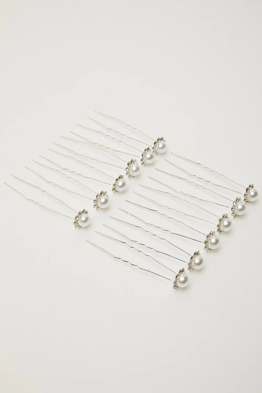 Quiz Jewellery|Hair Accessories>Silver Pearl Diamante Hair Pins