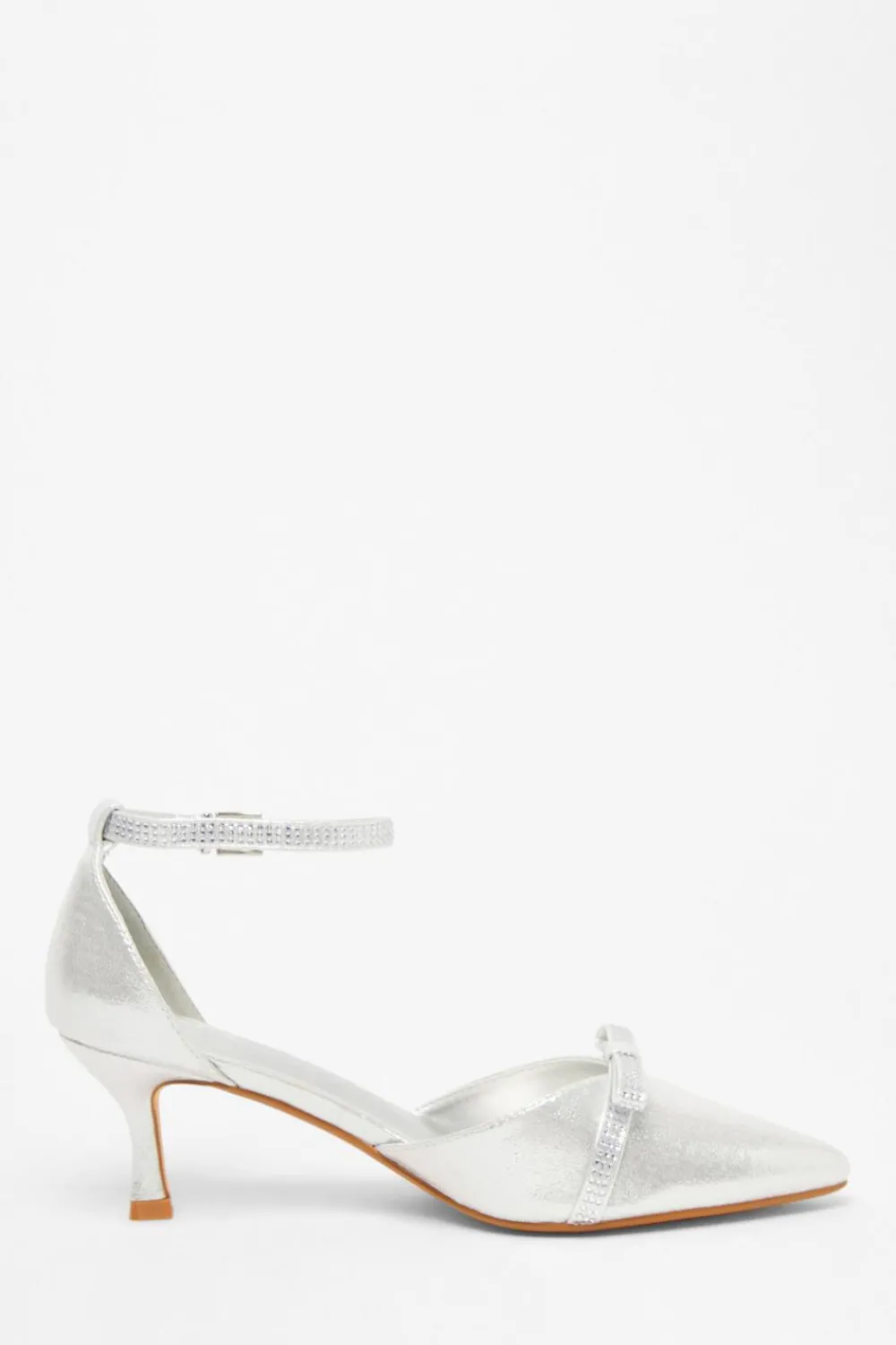 Quiz Sandals|Occasion Shoes>Shimmer Bow Court Heels