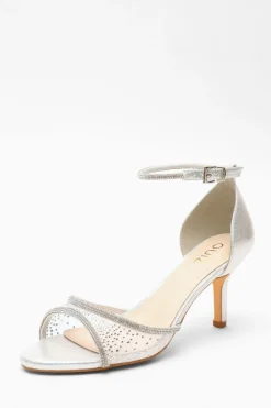 Quiz Shoe & Bag Sets|Occasion Shoes>Shimmer Mesh Diamante Heeled Sandal