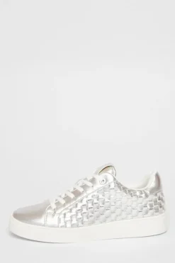 Quiz Trainers>Silver Woven Trainers