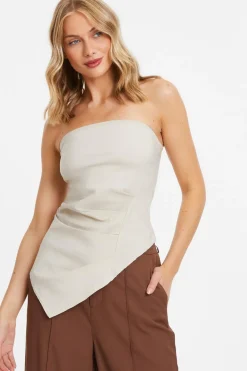 Quiz Going Out Tops|Bardot Tops>Stone Bandeau Asymmetric Top
