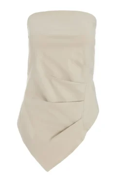 Quiz Going Out Tops|Bardot Tops>Stone Bandeau Asymmetric Top