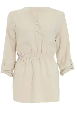 Quiz Shirts & Blouses|Day Tops>Stone Button Up Blouse