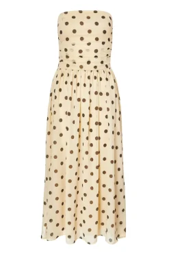 Quiz Christening Guest|Summer Clothes>Chiffon Polka Dot Midi Dress