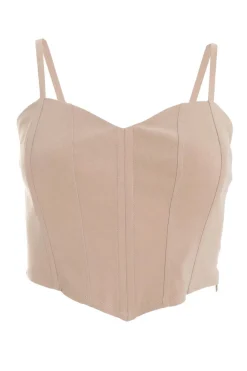 Quiz Crop Tops|Tops>Stone Corset Cropped Top