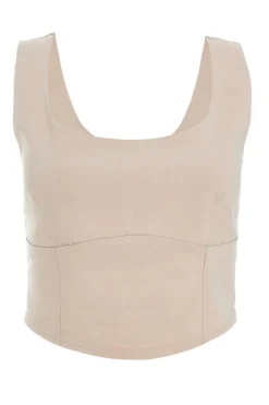 Quiz Crop Tops|Tops>Corset Detail Crop Top