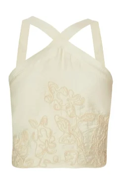Quiz Summer Tops|Day Tops>Stone Embroidered Crop Top