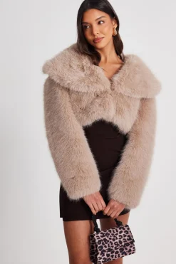 Quiz Going Out>Faux Fur Cropped Jacket