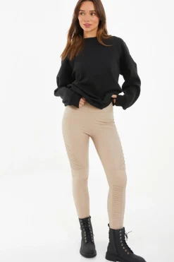 Quiz Workwear|Trousers>Faux Leather Seam Leggings