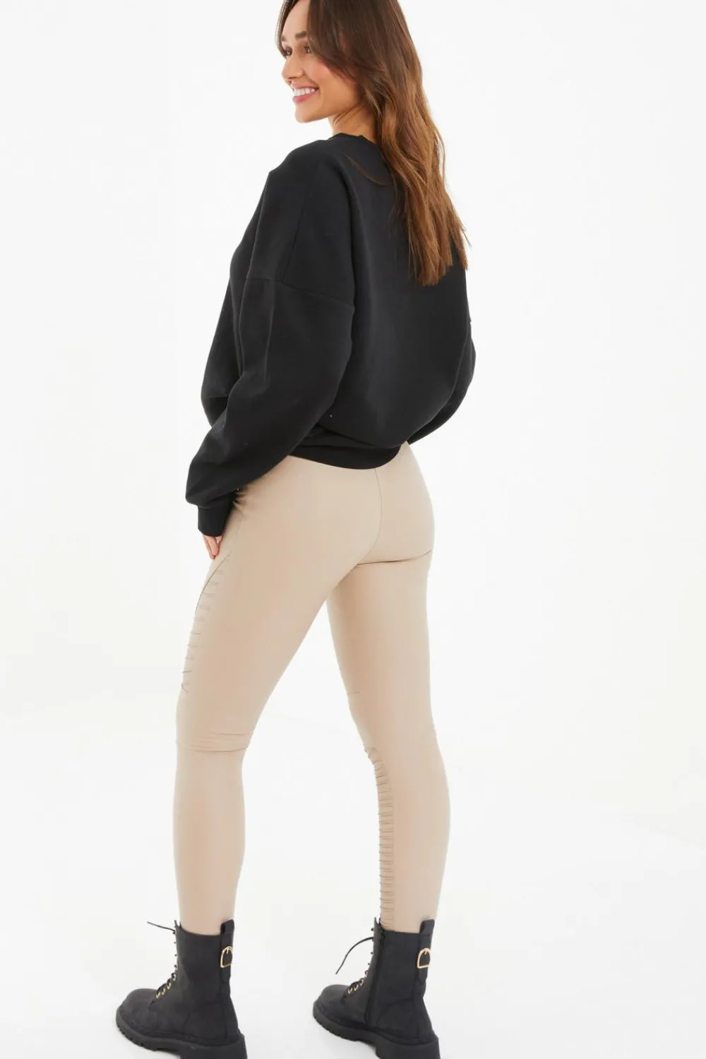 Quiz Workwear|Trousers>Faux Leather Seam Leggings