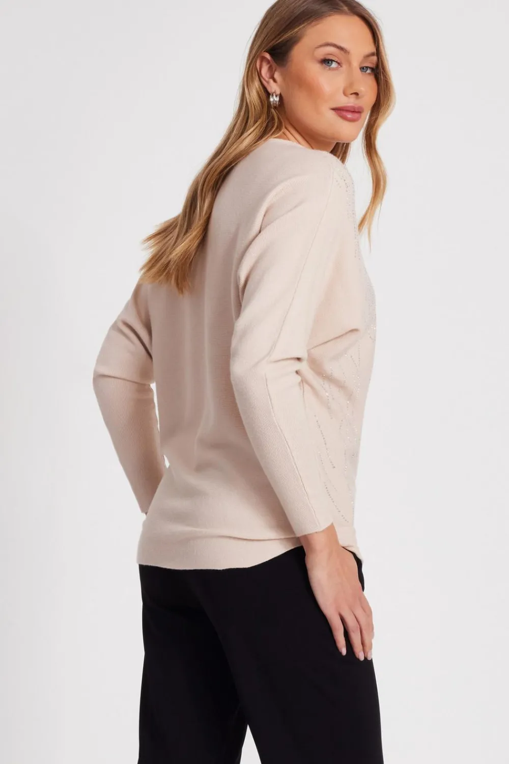 Quiz Knitwear|Jumpers>Stone Knit Diamante Jumper
