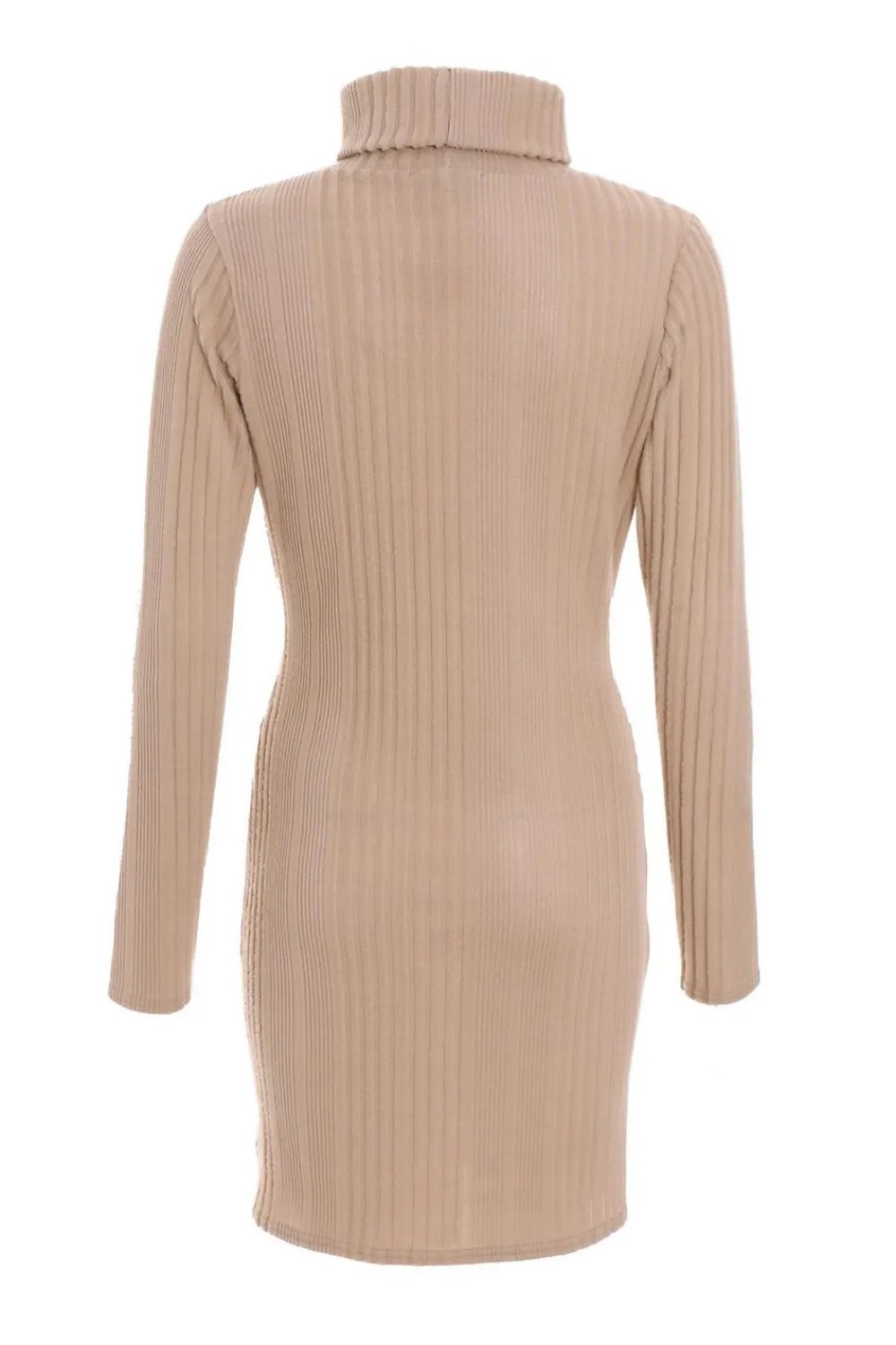 Quiz Knitwear|Mini Dresses>Stone Knitted High Neck Bodycon Mini Dress