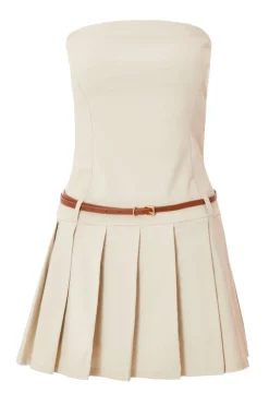 Quiz Playsuits|Playsuits>Stone Pleated Skort Playsuit