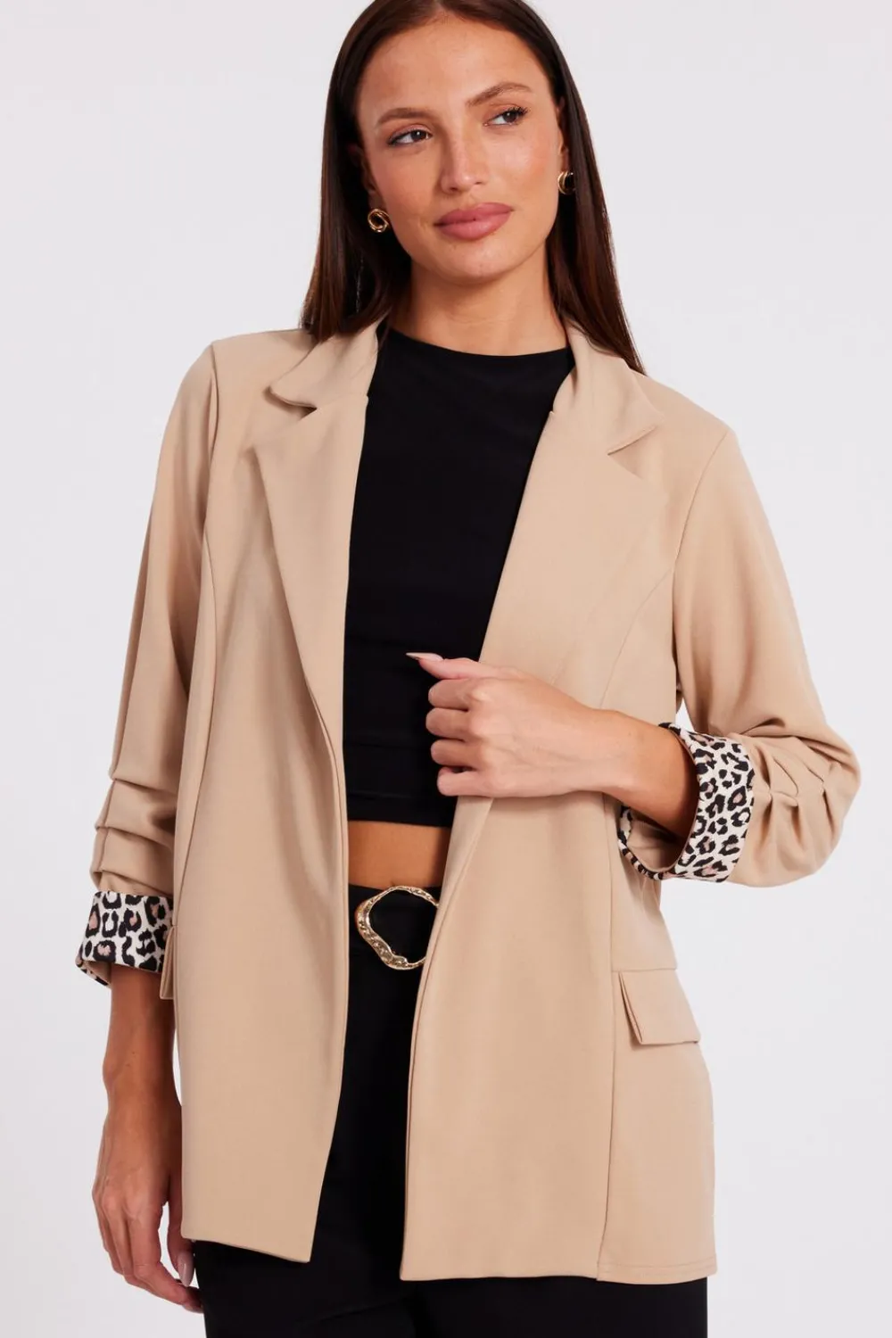 Quiz Workwear|Modest>Printed Cuff Blazer