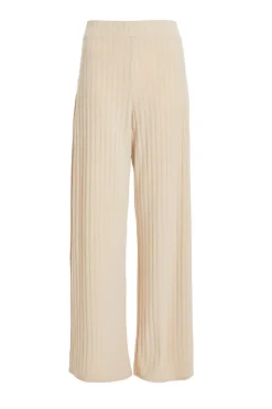 Quiz Workwear|Trousers>Stone Ribbed High Waisted Trousers