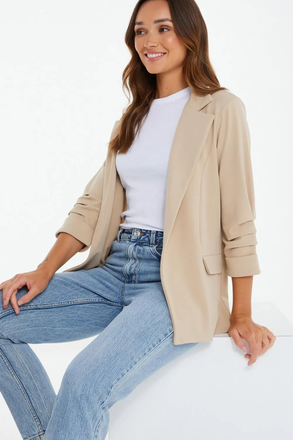 Quiz Workwear|Modest>Ruched Sleeve Blazer