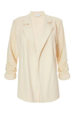 Quiz Workwear|Summer Clothes>Textured Ruched Sleeve Blazer