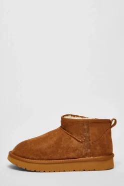 Quiz Boots>Faux Suede Diamante Ankle Boots