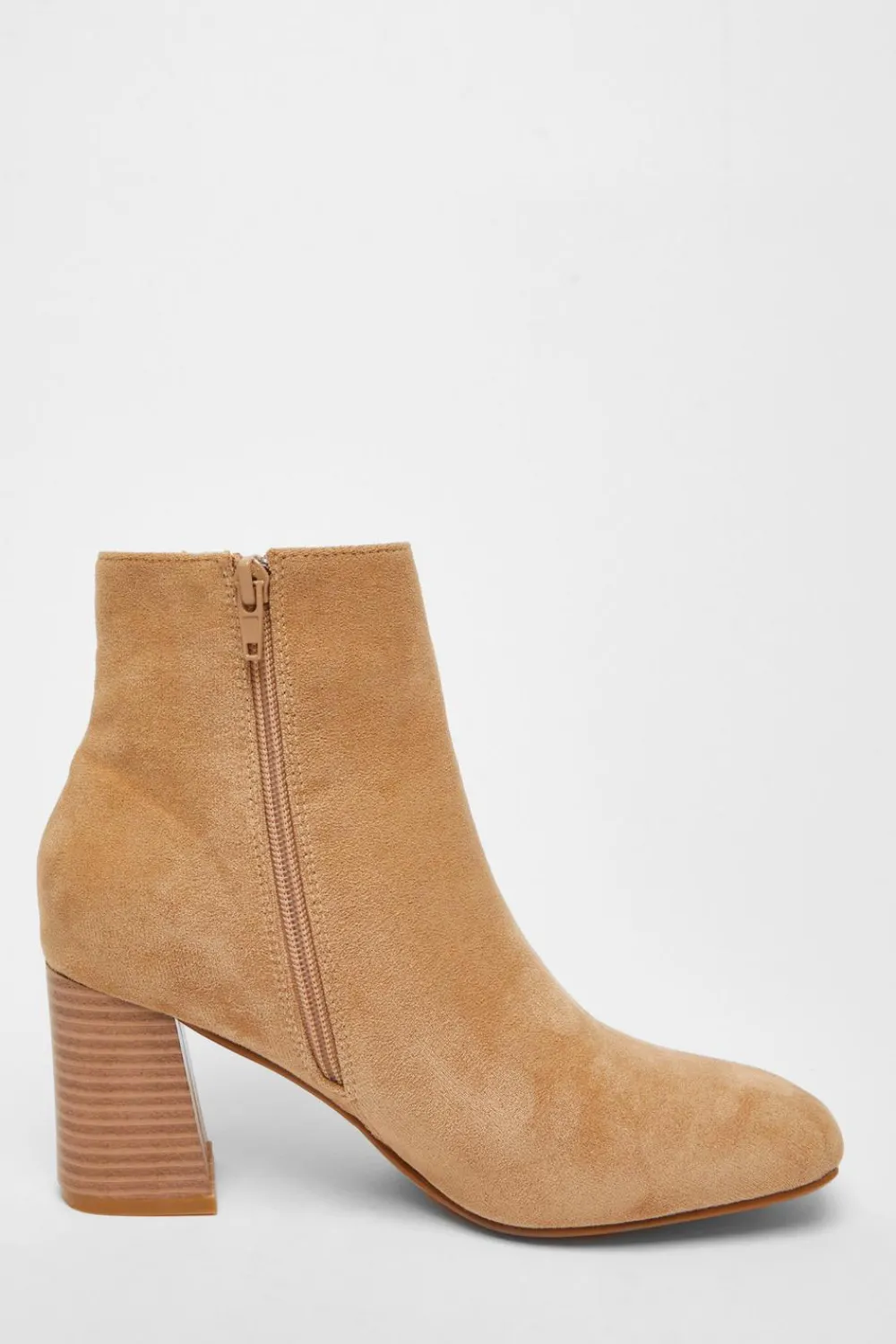 Quiz Heels|Boots>Tan Faux Suede High Heel Ankle Boot