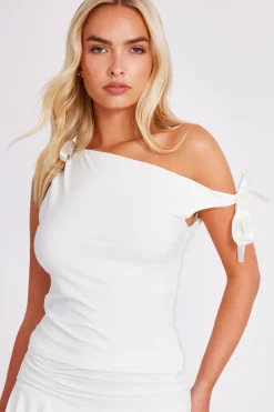 Quiz Summer Tops|Going Out Tops>White Bow Detail Top