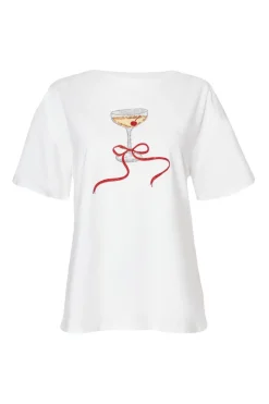 Quiz T-Shirts|Day Tops>White Cherry Martini Top