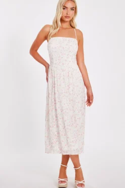 Quiz Summer Clothes|Holiday>White Chiffon Floral Midi Dress